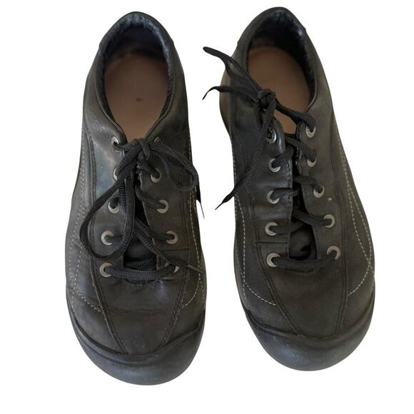 KEEN Women’s Black Leather Lace Up Casual Shoes EU 40 US 9.5 Comfort Walking - Picture 3 of 8